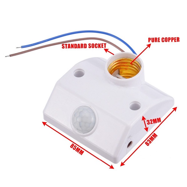 Smart PIR Motion Sensor 220VAC Light Holder for Indoor/Outdoor – E27/ Home Sensor Security Light - Gallery 4